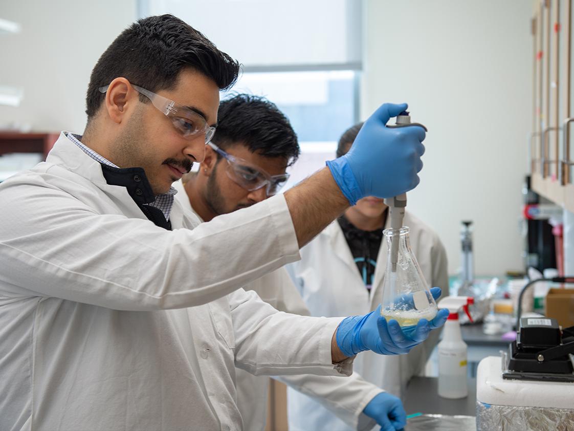 Credit image: Kelby Hochreither/Penn State - Amir Sheikhi (front left), assistant professor of chemical engineering and of biomedical engineering in the College of Engineering, will lead the four-year, $3M National Institutes of Health grant as principal investigator